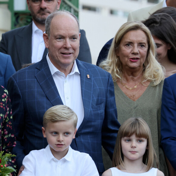 La princesse Charlene de Monaco, Le prince Albert II de Monaco, La princesse Gabriella de Monaco, comtesse de Carladès, Le prince Jacques de Monaco, marquis des Baux et Dimitri Rassam lors du traditionnel pique-nique "U Cavagnëtu" au parc Princesse Antoinette à Monaco le 9 septembre 2023. © Claudia Albuquerque / Bestimage 