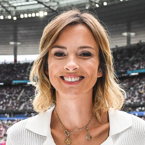 Rendez-vous avec la journaliste Isabelle Ithurburu lors du match de rugby de l'équipe de France face à l'Australie au Stade de France à Saint-Denis le 27 Août 2023. © Matthieu Mirville/Bestimage 