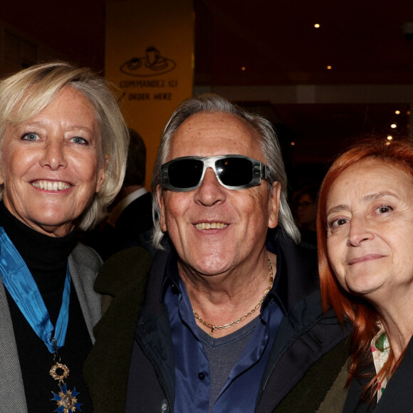 Exclusif - Sophie Cluzel, Gilbert Montagné et sa femme Nikole - Sophie Cluzel est élevée au grade de commandeur de l'Ordre National du Mérite au Café Joyeux à Paris le 7 novembre 2023.  © Dominique Jacovides / Bestimage