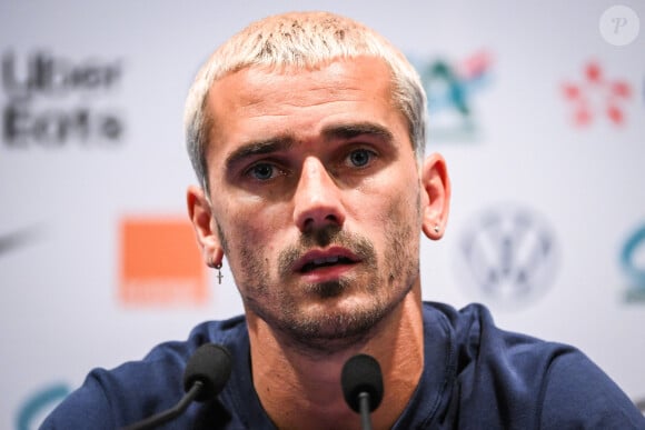 Antoine Griezmann - Conférence de presse de l'équipe de France dans le cadre de la campagne de qualifications pour l'Euro 2024, le 6 septembre 2023, à la veille du match contre la République d'Irlande.