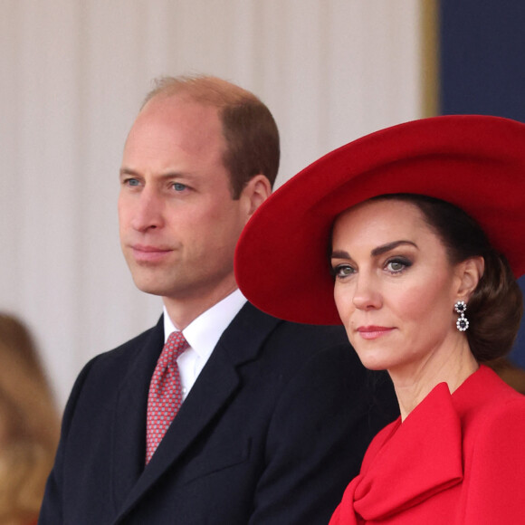 Le prince William, prince de Galles, et Catherine (Kate) Middleton, princesse de Galles, - Cérémonie de bienvenue du président de la Corée du Sud à Horse Guards Parade à Londres, le 21 novembre 2023. 