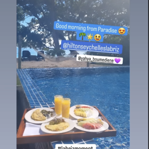 Marion Bartoli aux Seychelles avec son mari Yahya, Instagram