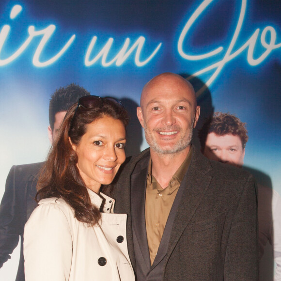 Frank Leboeuf et sa compagne Chrislaure Nollet (ex-femme de Fabrice Santoro) - Première du spectacle "Revenir un Jour" au Palais des Glaces à Paris, le 13 mai 2014.