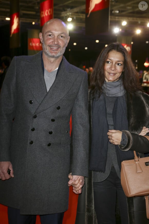 Frank Leboeuf et sa compagne Chrislaure Nollet (ex-femme de Fabrice Santoro) - Gucci Paris Masters 2013 a Villepinte le 8 decembre 2013.