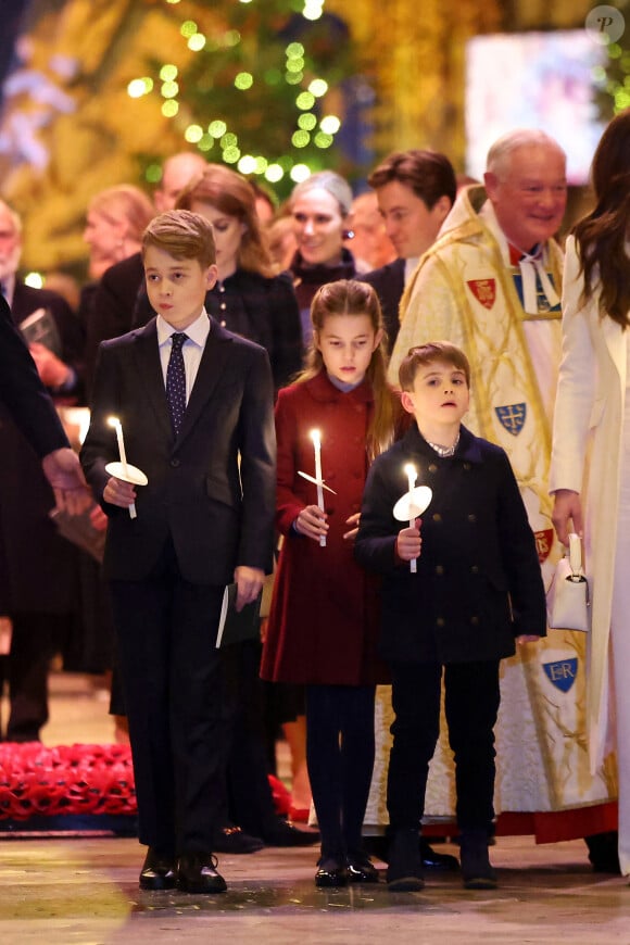 Le prince George de Galles, la princesse Charlotte de Galles, Le prince Louis de Galles - Traditionnel concert de Noël "Together At Christmas" en l'abbaye de Westminster à Londres. Le 8 décembre 2023.