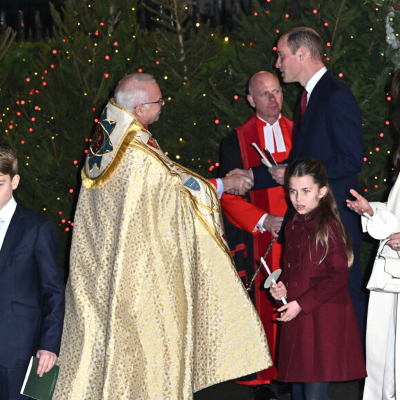 Le prince William, Kate Middleton, le prince George, la princesse Charlotte et le prince Louis de Galles - Traditionnel concert de Noël "Together At Christmas" en l'abbaye de Westminster à Londres. Le 8 décembre 2023.