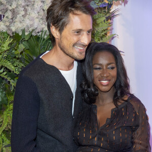 Semi-exclusif - Vincent Cerutti et sa compagne Hapsatou Sy (enceinte de son deuxième enfant) - Inauguration du Concept Store Maison 123 Paris et HapsatouSy rue de la Chaussée d'Antin dans le 9ème arrondissement de Paris, France, le 19 septembre 2019. © Pierre Perusseau/Bestimage