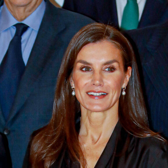 La reine Letizia d'Espagne, en tant que présidente d'honneur de FAD Youth, préside la réunion de son conseil d'administration à Madrid, le 12 décembre 2023. 