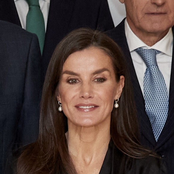 La reine Letizia d'Espagne, en tant que présidente d'honneur de FAD Youth, préside la réunion de son conseil d'administration à Madrid, le 12 décembre 2023. 