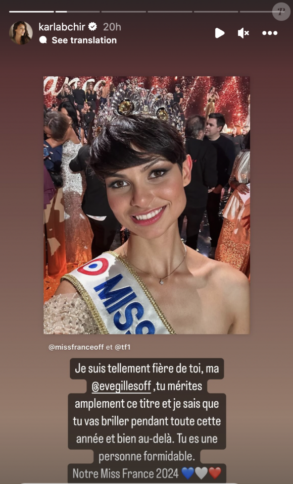 Miss Côte d'Azur a ensuite félicité Eve Gilles, la nouvelle Miss France
 