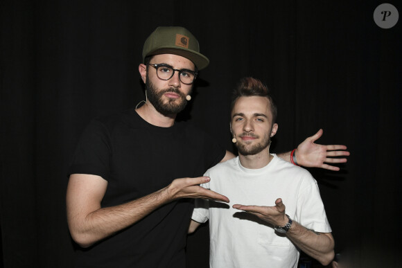 Exclusif - Cyprien Iov et Squeezie - Vidéo City Paris 2017 au parc des expositions de la porte de Versailles à Paris, le 8 avril 2017. © Pierre Perusseau/Bestimage