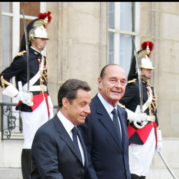 Passation de pouvoir entre les présidents Jacques Chirac et Nicolas Sarkozy en 2007 © Guilaume Gaffiot / Bestimage