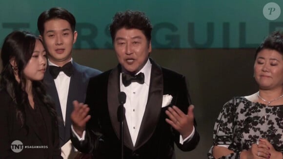 Song Kang-ho, Park So-dam, Choi Woo-shik, Lee Jung-eun and Lee Sun-kyun - 26e cérémonie des Screen Actors Guild Awards.