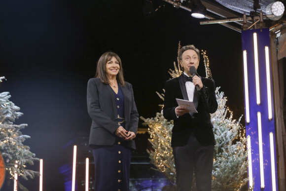 Exclusif - Anne Hidalgo (Maire de Paris), Stéphane Bern - Emission " La grande soirée du 31 de Paris ", diffusée le 31 décembre sur France 2 - © Jack Tribeca / Christophe Clovis / Bestimage 