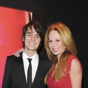 Exclusif - Alain-Fabien Delon et sa mère Rosalie van Breemen - Prix Spécial- Vernissage de l'exposition "A personal touch" dans le showroom Hugo Boss lors de la "Berlinale" à Berlin en Allemagne le 5 février 2014.