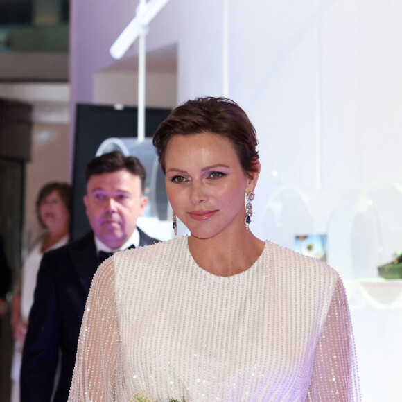 - No Tabloids - La princesse Charlène de Monaco lors du 74ème Gala de la Croix-Rouge Monégasque, qui se tient dans la mythique Salle des Etoiles du Sporting Monte-Carlo à Monaco. Cette année l'ambassadeur du gala n'est autre que la rock star internationale Robbie Wiliams. En cette occasion Robbie Williams s'est produit en concert exclusif à la Salle des Etoiles. Monaco, le 29 juillet 2023. © Claudia Albuquerque/Bestimage  - No Tabloids - 74th Monegasque Red Cross Gala, held in the mythical Salle des Etoiles of the Sporting Monte-Carlo in Monaco. This year's gala ambassador is none other than international rock star Robbie Wiliams. On this occasion Robbie Williams performed in an exclusive concert at the Salle des Etoiles. Monaco, July 29, 2023. 