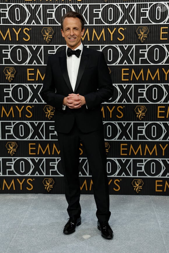Seth Meyers - 75e cérémonie des Emmy Awards au Peacock Theater de Los Angeles. Le 15 janvier 2024. @ Kevork Djansezian-USA Today/SPUS/ABACAPRESS.COM