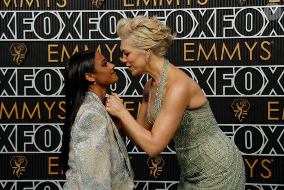 Ariana Debose et Hannah Waddingham - 75e cérémonie des Emmy Awards au Peacock Theater de Los Angeles. Le 15 janvier 2024. @ Kevork Djansezian-USA Today/SPUS/ABACAPRESS.COM