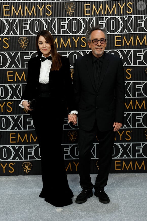 Monica Bellucci et Tim Burton - 75e cérémonie des Emmy Awards au Peacock Theater de Los Angeles. Le 15 janvier 2024. @ Kevork Djansezian-USA Today/SPUS/ABACAPRESS.COM