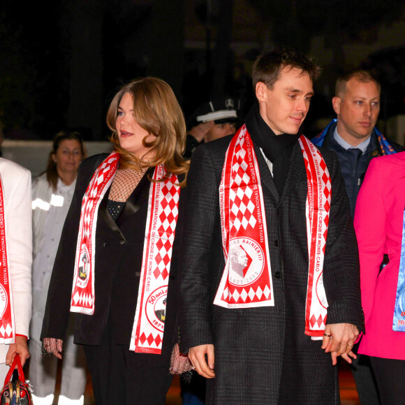 La princesse Stephanie de Monaco, Camille Gottlieb, Louis Ducruet et sa femme Marie Chevallier lors de l'ouverture du 46ème Festival International du Cirque de Monte-Carlo, le 19 janvier 2024. © Claudia Albuquerque/Bestimage