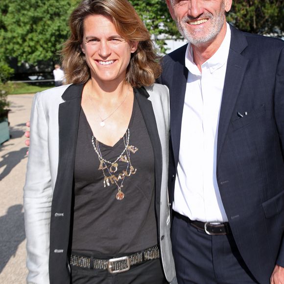 Amélie Mauresmo (Directrice du Tournoi) et Gilles Moretton (Président de La Fédération Française de Tennis) - Tirage au sort des Internationaux de France de Tennis de Roland Garros 2022 à l'Orangerie située dans le Jardin des Serres d'Auteuil. A Paris le 19 Mai 2022. Bertrand Rindoff/Bestimage 