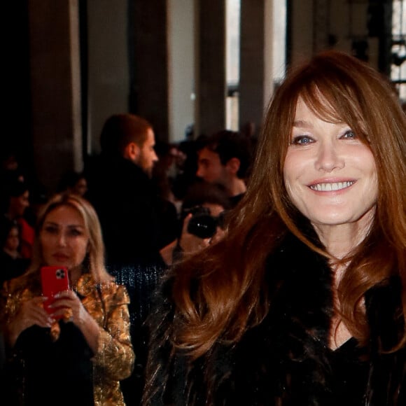 Carla Bruni-Sarkozy - Défilé Haute Couture Zuhair Murad au palais de Tokyo à Paris, le 24 janvier 2024. © Christophe Clovis / Bestimage