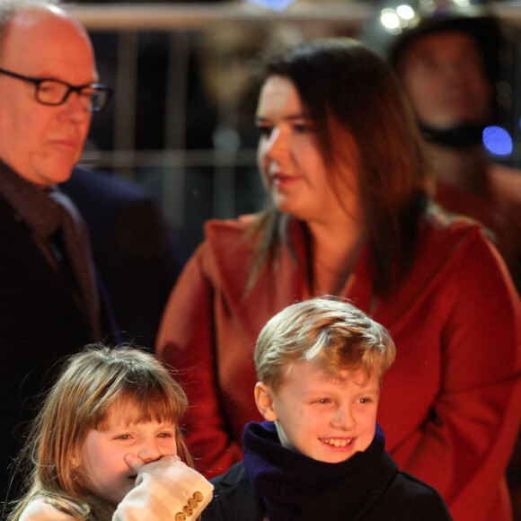 Le prince Albert II de Monaco, le prince Jacques et la princesse Gabriella - Célébrations de la Sainte Dévote, Sainte Patronne de Monaco - Embrasement de la barque par la famille princière le 26 janvier 2024. © Jean-Charles Vinaj / Pool Monaco / Bestimage