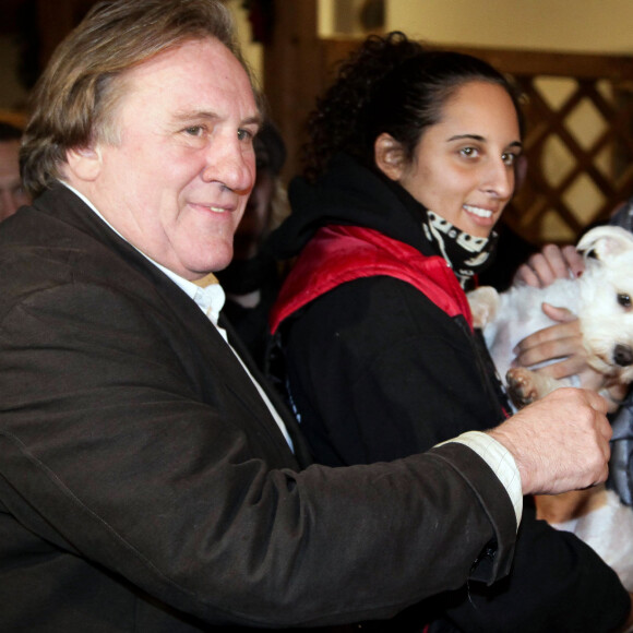 Gerard Depardieu avec sa fille Roxane, Kathrin Glock - Gerard Depardieu assiste a l'ouverture du marche de Noel "Gut Aiderbichl" en Henndorf en Autriche le 14 novembre 2013.  Gerard Depardieu attends the opening of the Christmas market "Gut Aiderbichl" in Henndorf Austria November 14, 2013.