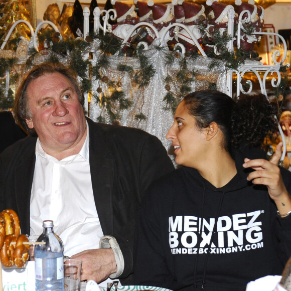 Kathrin Glock, Gerard Depardieu et sa fille Roxane - Gerard Depardieu assiste a l'ouverture du marche de Noel "Gut Aiderbichl" en Henndorf en Autriche le 14 novembre 2013.