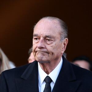 Exclusif - Jacques Chirac aux obsèques de l'ancien préfet Bernard Niquet le 15 novembre 2011 à l'église catholique Sainte Janne de Chantal à Paris