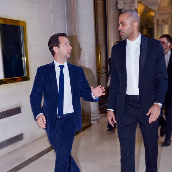 Exclusif - Tony Parker et Harold Parisot, Président du Chinese Business Club - Le Chinese Business Club ouvre sa saison des déjeuners officiels avec T.Parker en invité d'honneur au Westin Paris Vendôme le 2 février 2024. © Rachid Bellak / Bestimage 