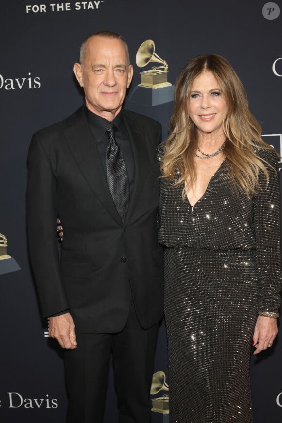 Tom Hanks and Rita Wilson at the 66th GRAMMY Awards Pre-GRAMMY Gala & GRAMMY Salute To Industry Icons Honoring Jon Platt at The Beverly Hilton on February 03, 2024 in Beverly Hills, California. 