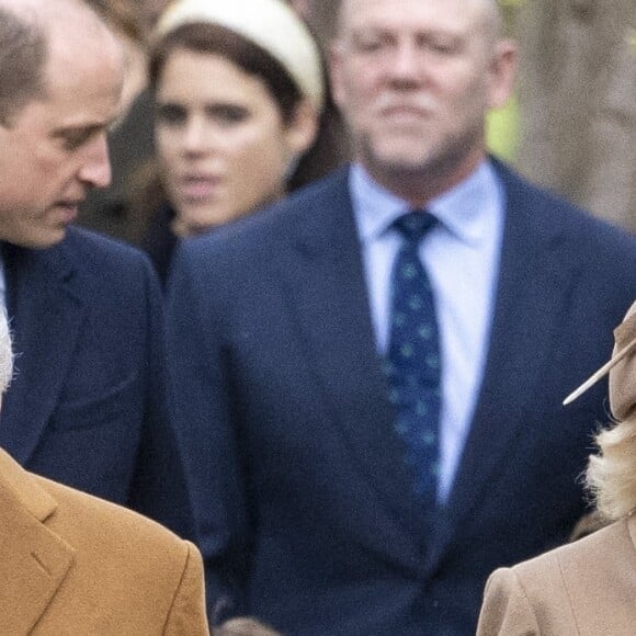 Le roi Charles III d'Angleterre et Camilla Parker Bowles, reine consort d'Angleterre, - Members of the Royal Family attend Christmas Day service at St Mary Magdalene Church in Sandringham, Norfolk