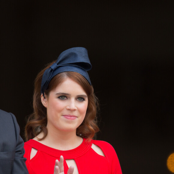 Le prince Andrew, duc d'York, la princesse Eugenie et la princesse Beatrice d'York - La famille royale d'Angleterre lors de la messe à la cathédrale St Paul de Londres pour le 90ème anniversaire de la reine Elisabeth II d'Angleterre. Le 10 juin 2016 