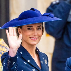 Catherine (Kate) Middleton, princesse de Galles - La famille royale britannique à la sortie du service annuel du jour du Commonwealth à l'abbaye de Westminster à Londres le 13 mars 2023. 