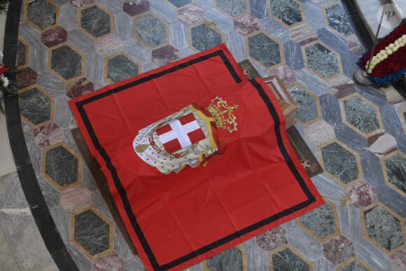 Veillée funèbre du prince Victor-Emmanuel de Savoie, en l'Eglise de Sant'Uberto à Turin, en présence de son fils, le prince E-P. de Savoie, le 9 février 2024. Le dernier roi d'Italie s'est éteint le 3 février 2024 à l'âge de 86 ans. 