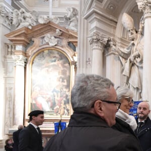 Le prince Emmanuel-Philibert de Savoie - Veillée funèbre du prince Victor-Emmanuel de Savoie, en l'Eglise de Sant'Uberto à Turin, en présence de son fils, le prince E-P. de Savoie, le 9 février 2024. Le fils du dernier roi d'Italie s'est éteint le 3 février 2024 à l'âge de 86 ans. 