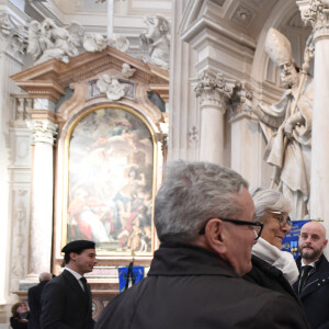 Le prince Emmanuel-Philibert de Savoie - Veillée funèbre du prince Victor-Emmanuel de Savoie, en l'Eglise de Sant'Uberto à Turin, en présence de son fils, le prince E-P. de Savoie, le 9 février 2024. Le fils du dernier roi d'Italie s'est éteint le 3 février 2024 à l'âge de 86 ans. 