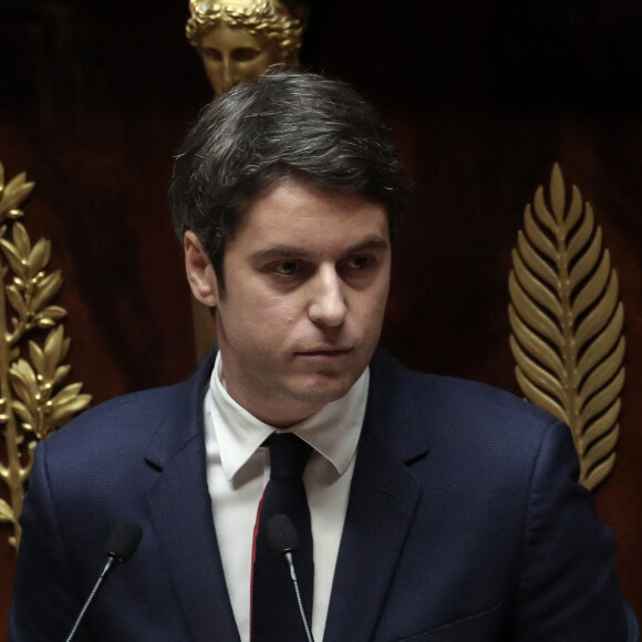 Discours de politique générale du Premier ministre, Gabriel Attal à l'Assemblée nationale, à Paris, France, le 30 janvier 2024. © Stéphane Lemouton/Bestimage 