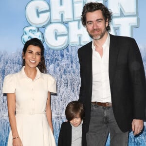 Reem Kherici avec son mari Gilles Lemaire et leur fils - Avant-première du film "Chien et chat" à l'UGC Normandie à Paris le 11 février 2024. © Coadic Guirec/Bestimage