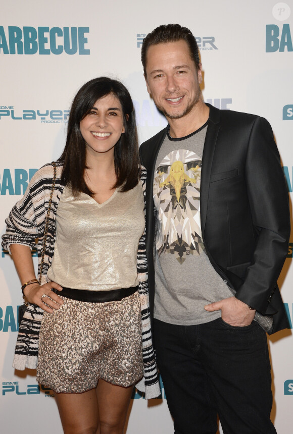 Stéphane Rousseau et sa compagne Reem Kherici - Avant-première du film "Barbecue" au cinéma Gaumont Opéra à Paris, le 7 avril 2014.