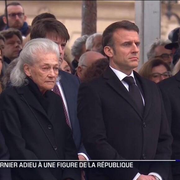 Capture d'écran de l'hommage national rendu à Robert Badinter place Vendôme à Paris ce 14 février 2024