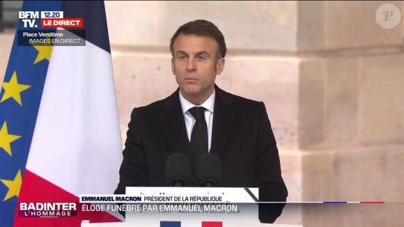 Capture d'écran de l'hommage national rendu à Robert Badinter place Vendôme à Paris ce 14 février 2024