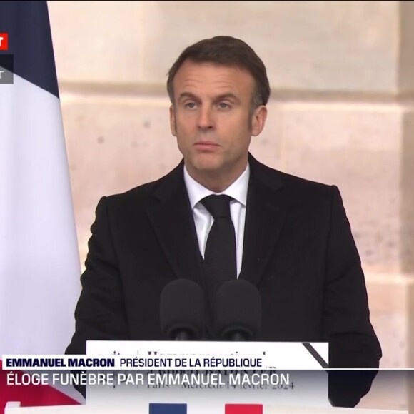 Capture d'écran de l'hommage national rendu à Robert Badinter place Vendôme à Paris ce 14 février 2024