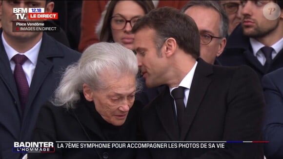 Capture d'écran de l'hommage national rendu à Robert Badinter place Vendôme à Paris ce 14 février 2024