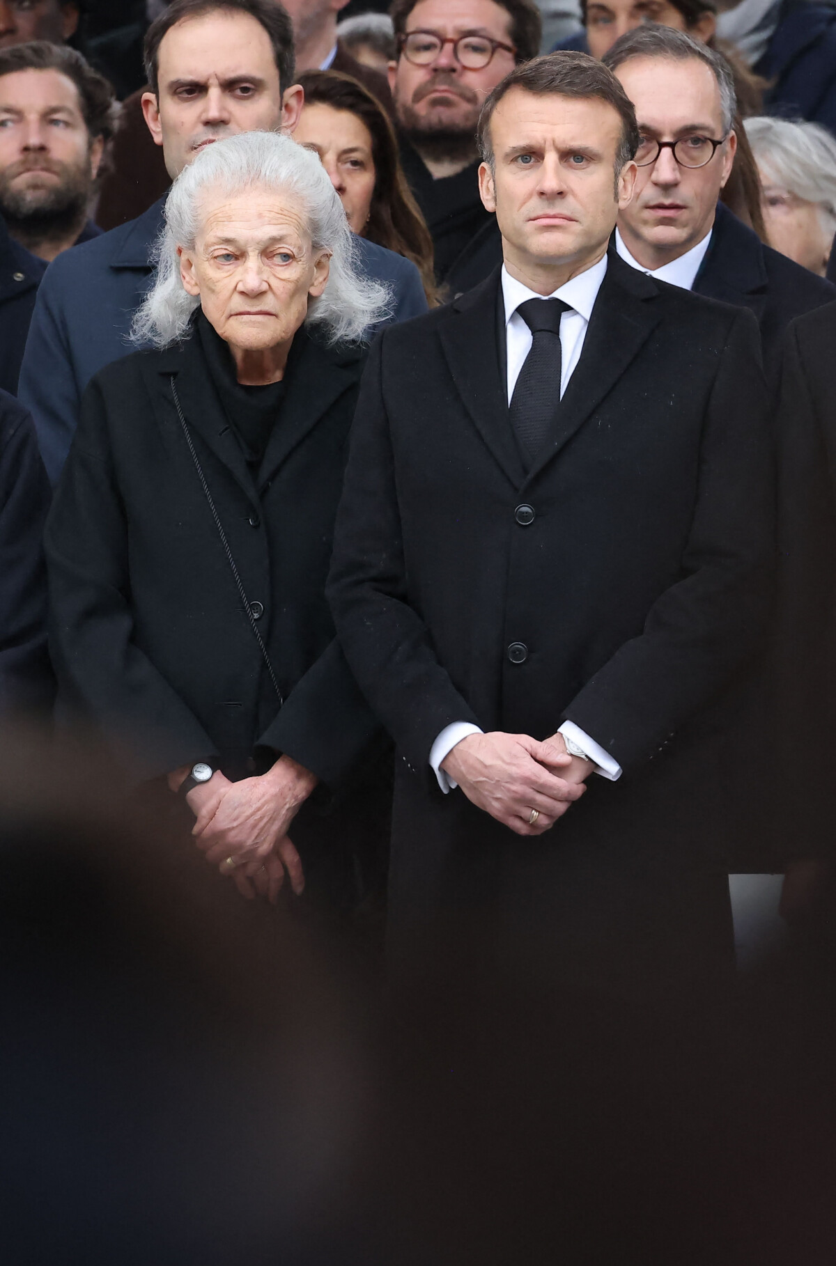 Photo : Elisabeth Badinter, Emmanuel Macron, Président De La République ...