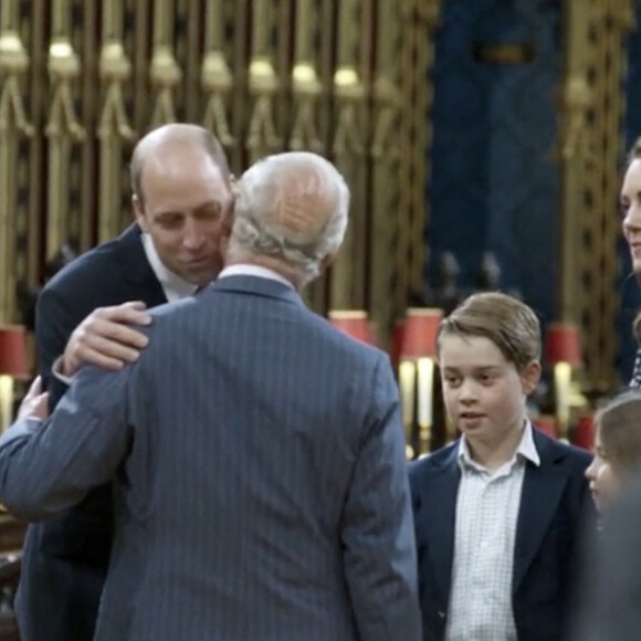 Pictures MUST credit: BBC Britain’s King Charles is shown in touching embraces with his grandchildren in a new TV documentary. The the heartwarming moment comes during the rehearsal for the monarch’s coronation at Westminster Abbey earlier this year. Charles, 75, is seen first greeting son Prince William and daughter in law Kate Middleton , both 41, with double cheek kisses. Kate then curtseys to him before Charles, turns to give a hug to his grandsons Princes George, ten, and Louis five and granddaughter Princess Charlotte, eight. One of the clergy in attendance at the rehearsal, the Bishop of Hereford, Richard Jackson, who witnessed the greeting told the UK’s Daily Telegraph newspaper:” I think what struck me particularly was how extraordinarily affectionate they are.” Picture supplied by JLPPA 