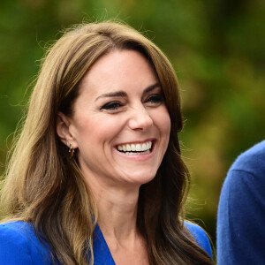 Le prince William, prince de Galles, et Catherine (Kate) Middleton, princesse de Galles, au centre sportif national de Bisham Abbey à Marlow, à l'occasion de la Journée mondiale de la Santé mentale, le 12 octobre 2023.  The Prince and Princess of Wales attend a mental fitness workshop run by SportsAid at Bisham Abbey National Sports Centre. Marlow. October 12th, 2023. 