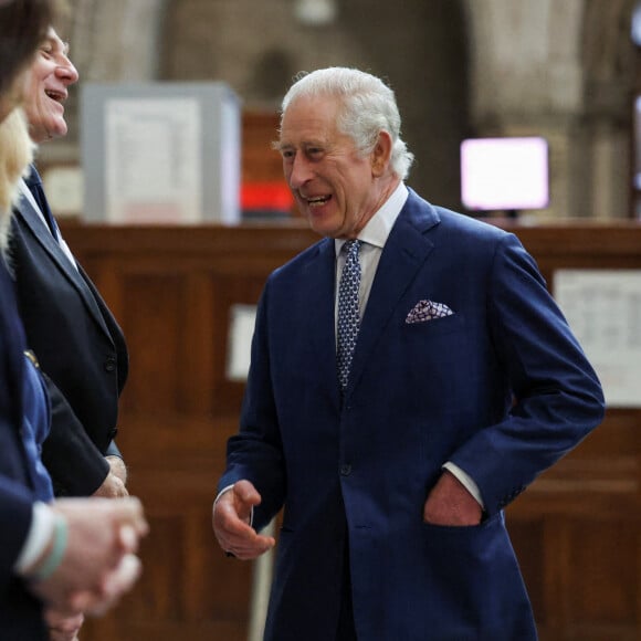 Le roi Charles III visite les cours royales de justice du centre de Londres. Le 14 décembre 2023.