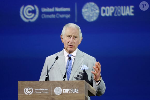 Le roi Charles III d'Angleterre - Ouverture du Sommet mondial d'action pour le climat à Dubaï (Cop28 / 30 novembre - 12 décembre 2023), le 30 novembre 2023.